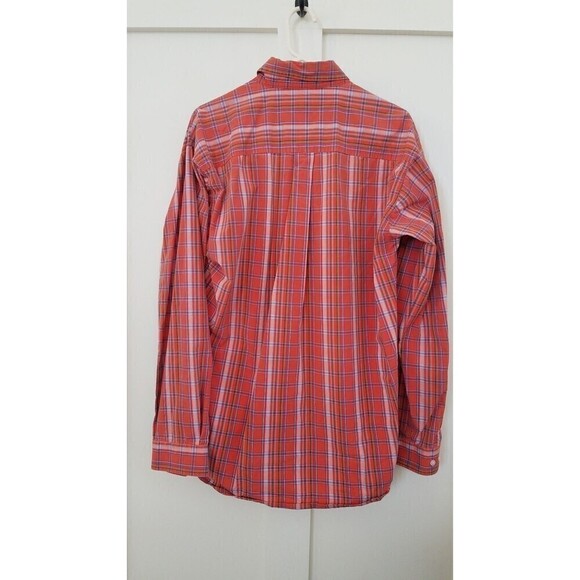 Cinch Shirt Mens Large Button Front Long Sleeve Plaid orange purple - Picture 4 of 7